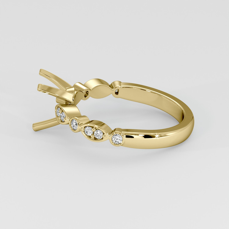 14K Yellow Gold Pave Ring Setting
