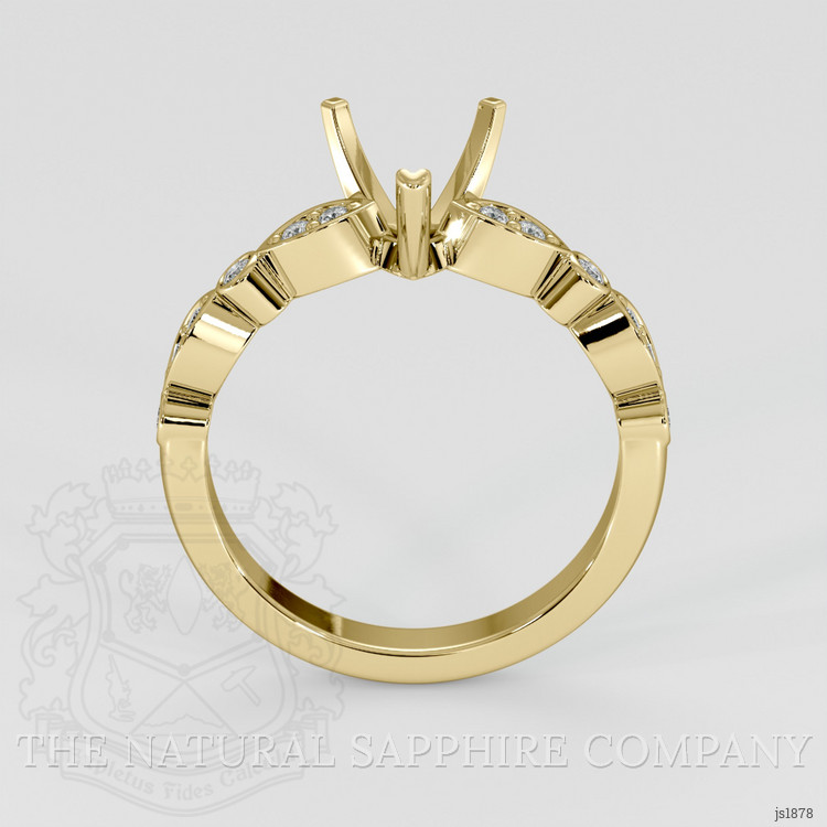 14K Yellow Gold Pave Ring Setting