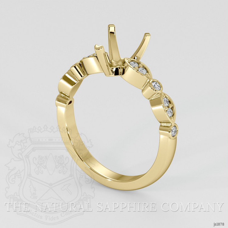 18K Yellow Gold Pave Ring Setting