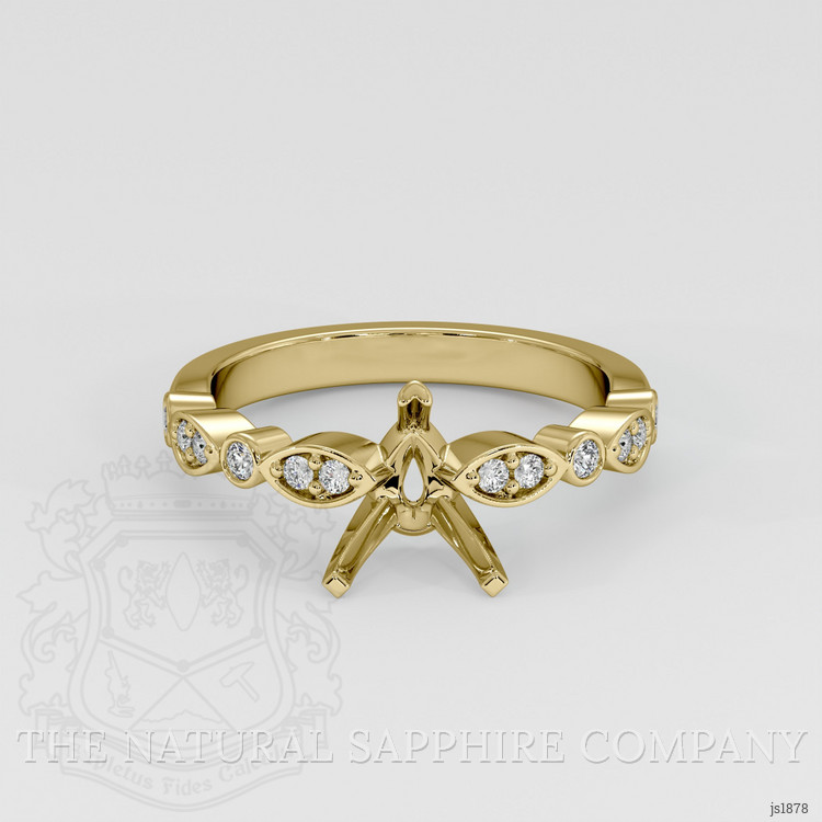 18K Yellow Gold Pave Ring Setting