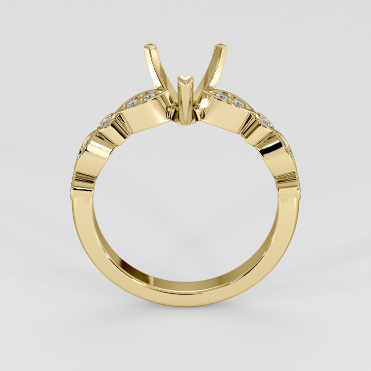 18K Yellow Gold Pave Ring Setting