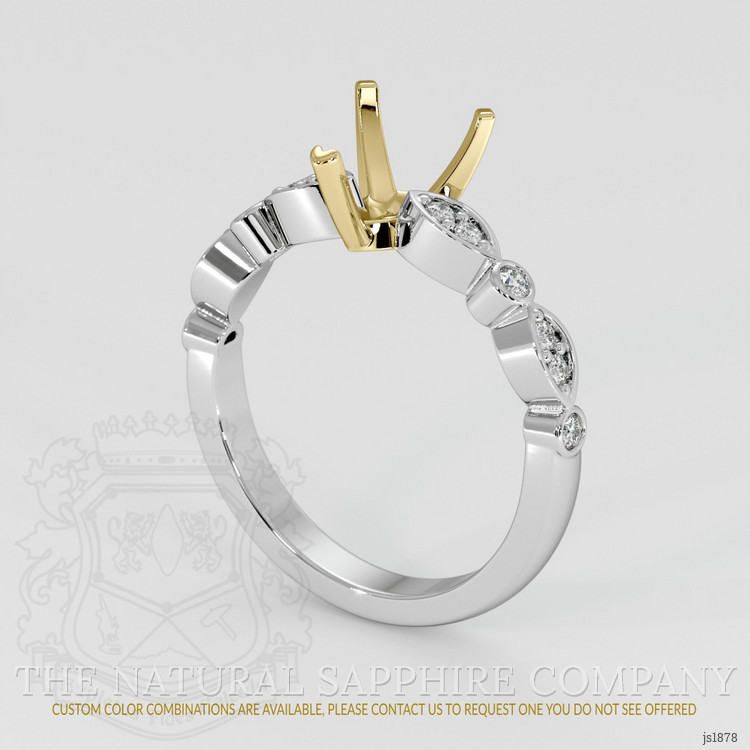 14K Yellow & White Pave Ring Setting