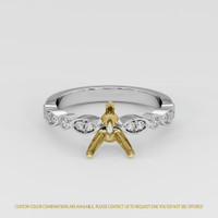 14K Yellow & White Pave Ring Setting Image