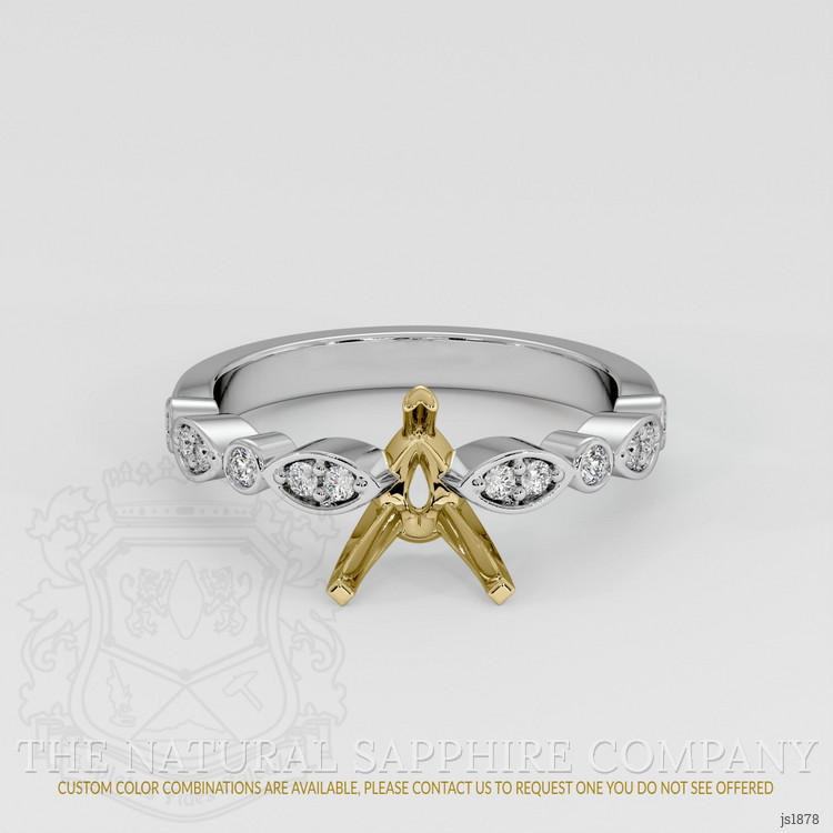 14K Yellow & White Pave Ring Setting