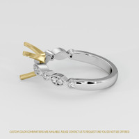14K Yellow & White Pave Ring Setting Image