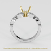 14K Yellow & White Pave Ring Setting Image