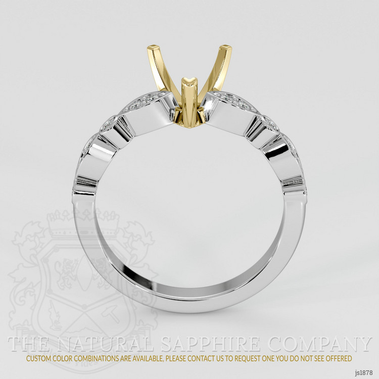 14K Yellow & White Pave Ring Setting