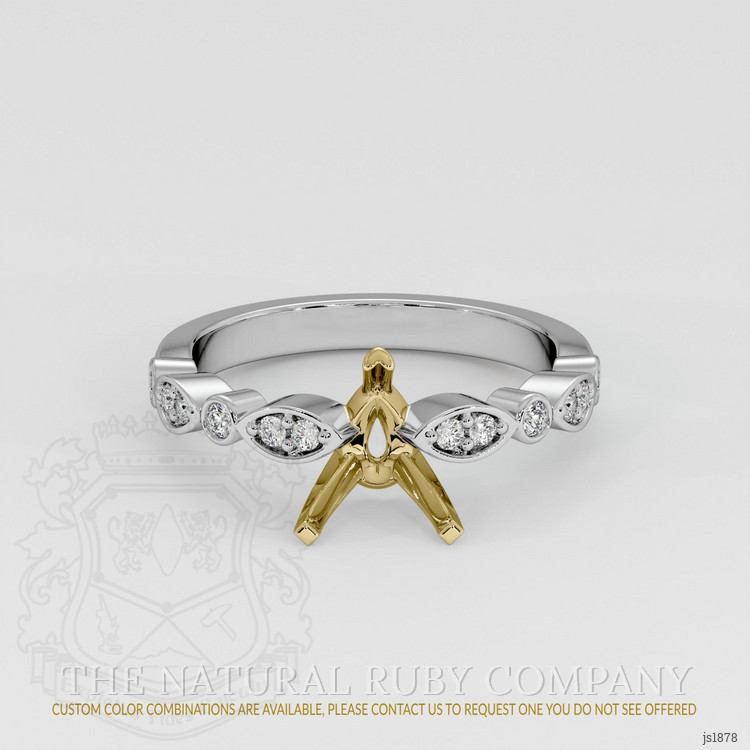 18K Yellow & White Pave Ring Setting