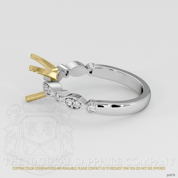 18K Yellow & White Pave Ring Setting