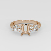 14K Rose Gold Accent Stones Ring Setting Image