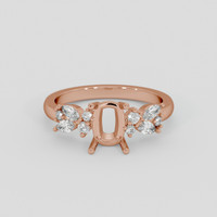14K Rose Gold Accent Stones Ring Setting Image
