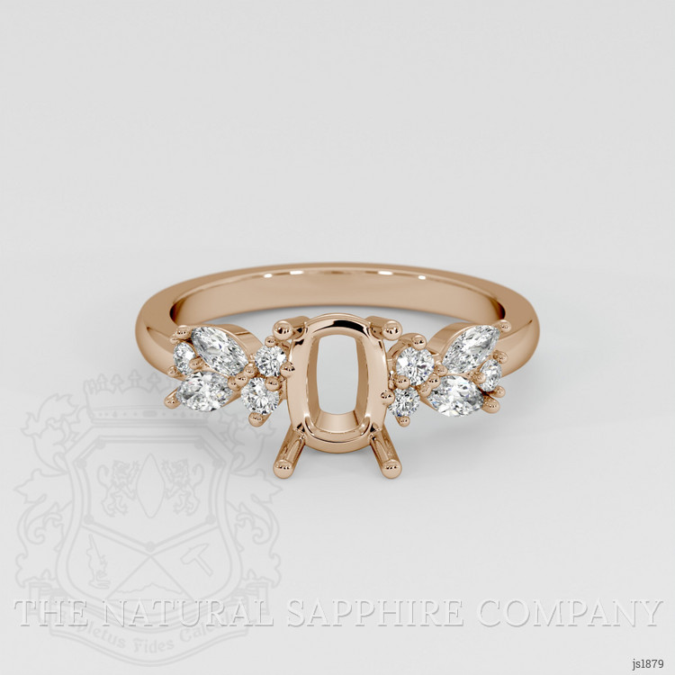 14K Rose Gold Accent Stones Ring Setting