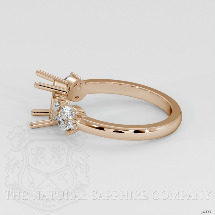 14K Rose Gold Accent Stones Ring Setting