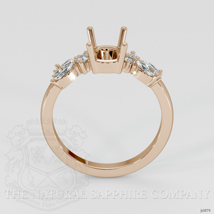 14K Rose Gold Accent Stones Ring Setting