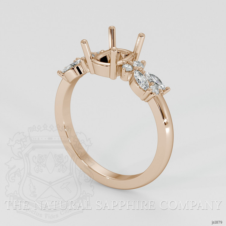 18K Rose Gold Accent Stones Ring Setting