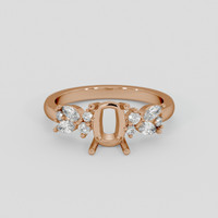 18K Rose Gold Accent Stones Ring Setting Image