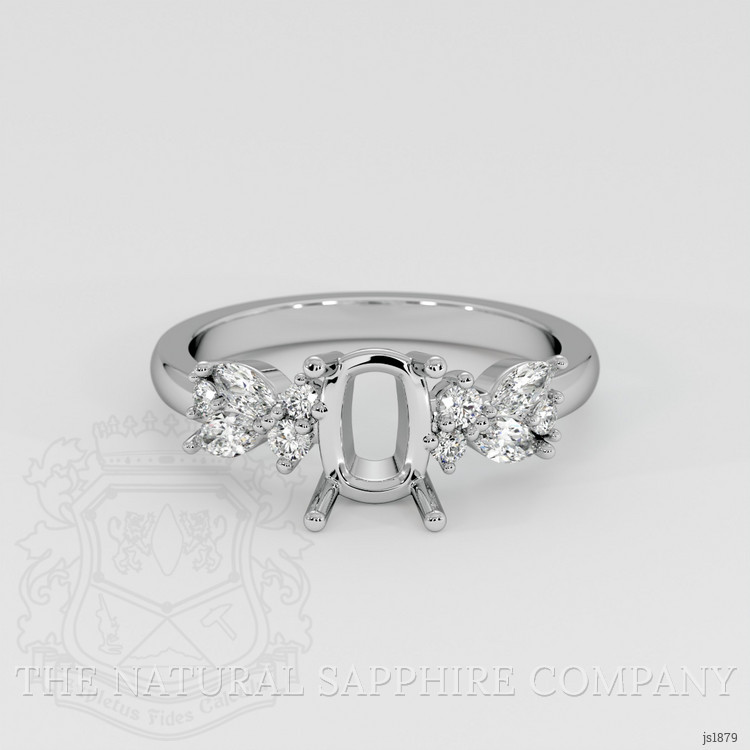 14K White Gold Accent Stones Ring Setting