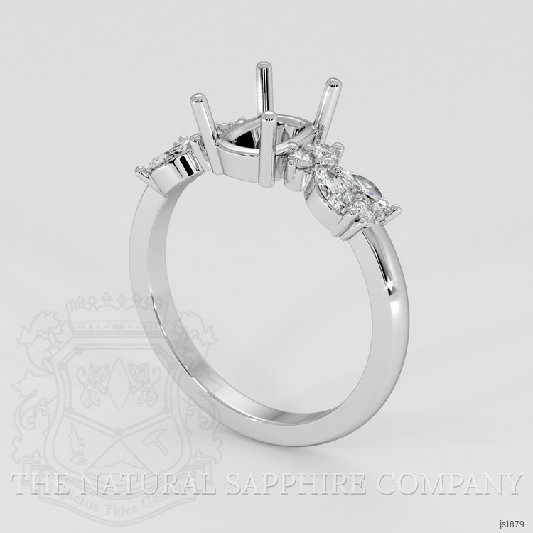 18K White Gold Accent Stones Ring Setting