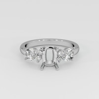 18K White Gold Accent Stones Ring Setting Image