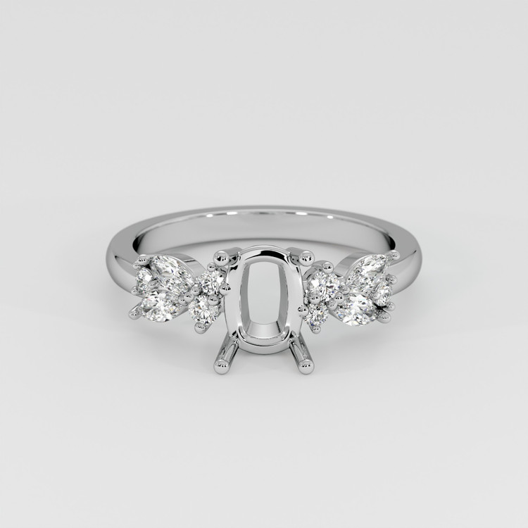 18K White Gold Accent Stones Ring Setting