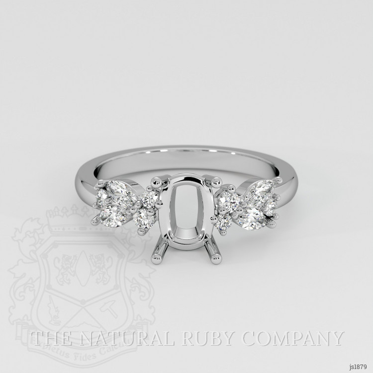 18K White Gold Accent Stones Ring Setting