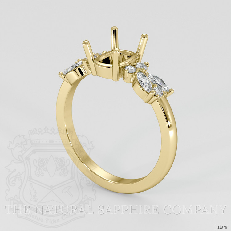 14K Yellow Gold Accent Stones Ring Setting