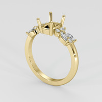 18K Yellow Gold Accent Stones Ring Setting Video