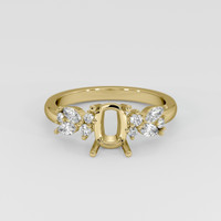 18K Yellow Gold Accent Stones Ring Setting Image