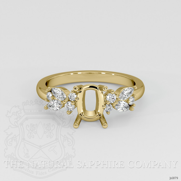 18K Yellow Gold Accent Stones Ring Setting