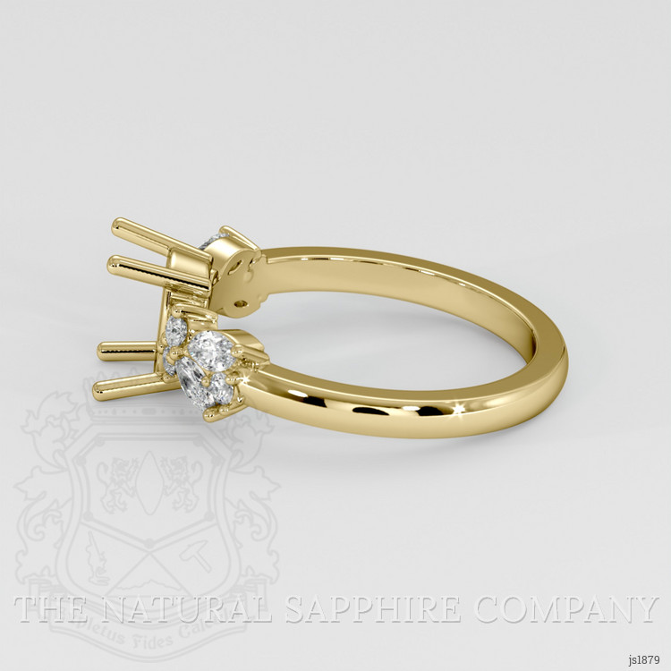 18K Yellow Gold Accent Stones Ring Setting