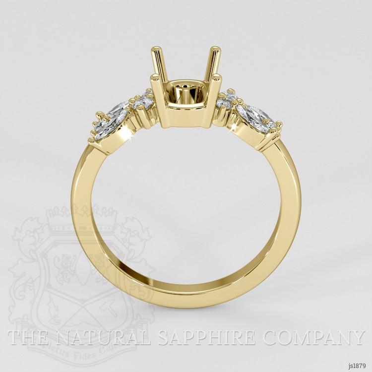 18K Yellow Gold Accent Stones Ring Setting