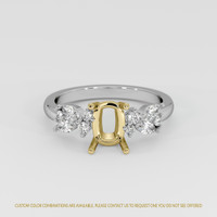 14K Yellow & White Accent Stones Ring Setting Image