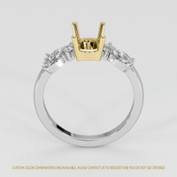 14K Yellow & White Accent Stones Ring Setting Image