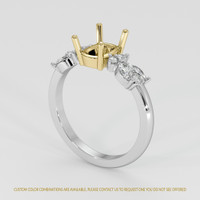 18K Yellow & White Accent Stones Ring Setting Video
