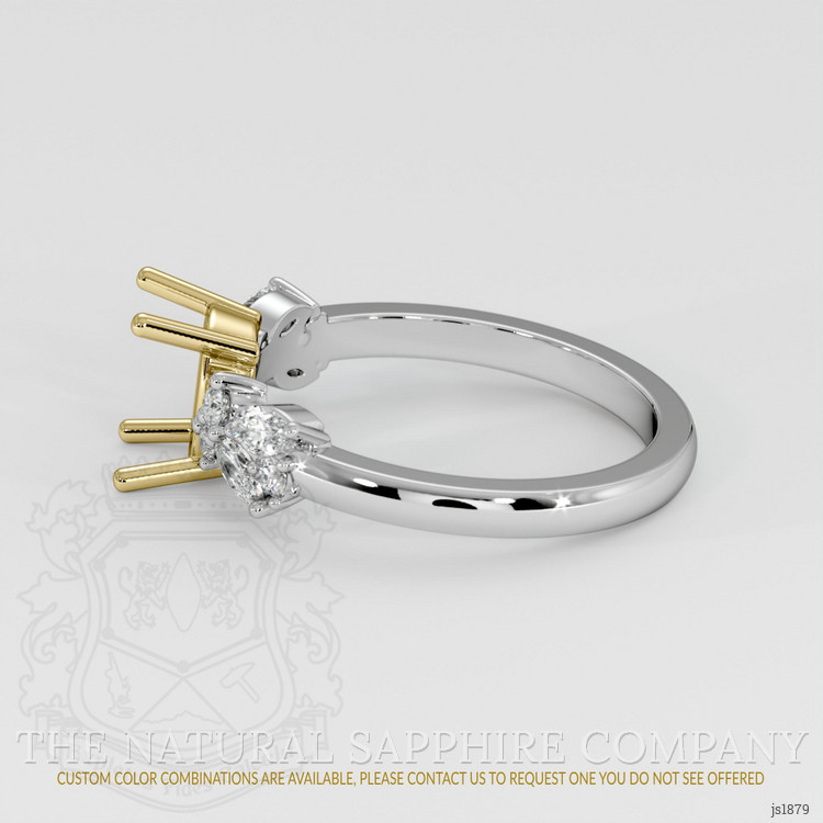 18K Yellow & White Accent Stones Ring Setting