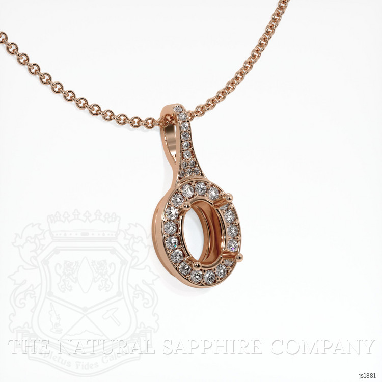 14K Rose Gold Pave Pendant Setting