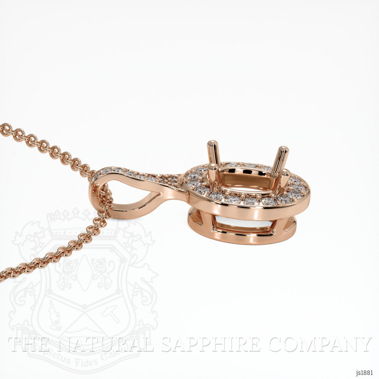 14K Rose Gold Pave Pendant Setting