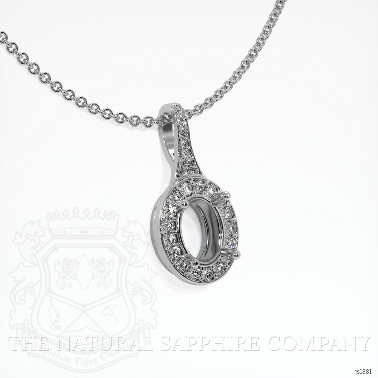 18K White Gold Pave Pendant Setting