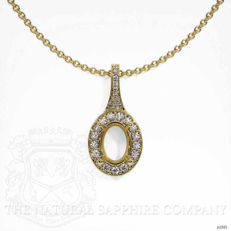 14K Yellow Gold Pave Pendant Setting