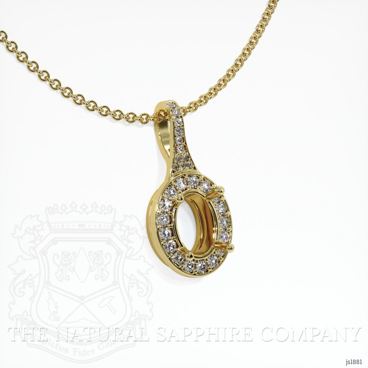 14K Yellow Gold Pave Pendant Setting