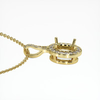 18K Yellow Gold Pave Pendant Setting Image
