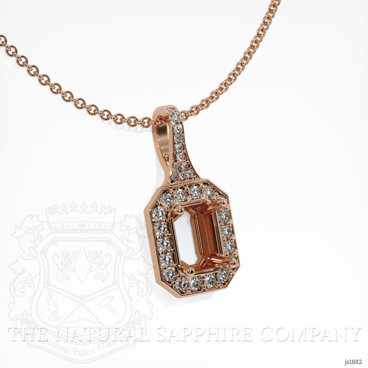 14K Rose Gold Pave Pendant Setting
