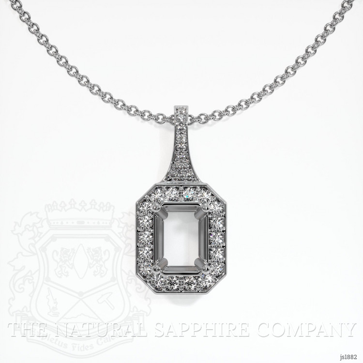 18K White Gold Pave Pendant Setting