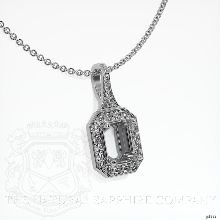 18K White Gold Pave Pendant Setting