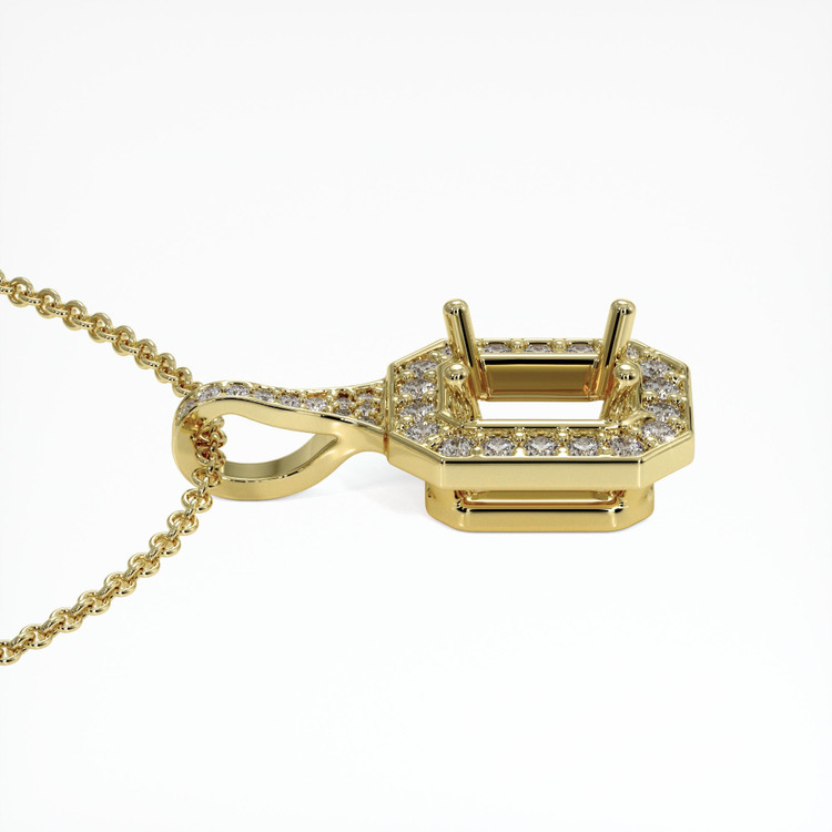 14K Yellow Gold Pave Pendant Setting