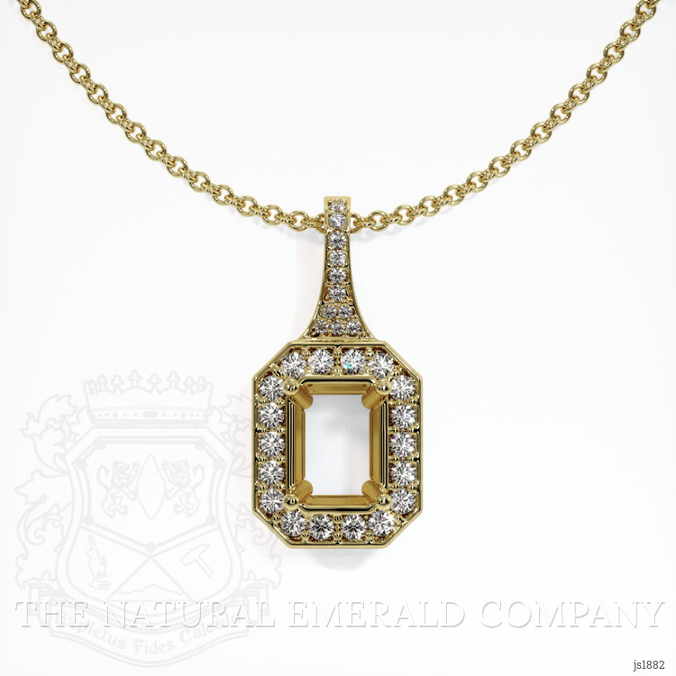 18K Yellow Gold Pave Pendant Setting