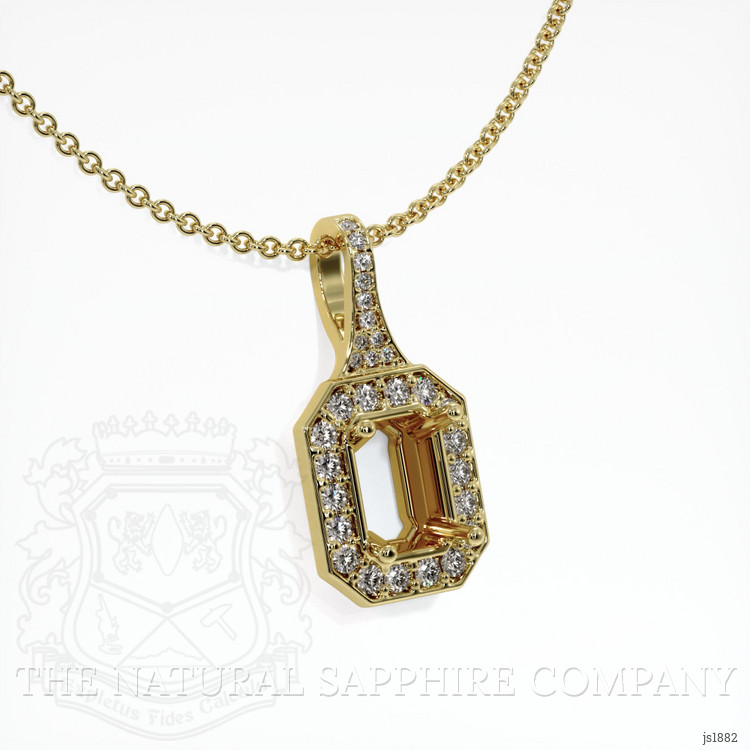 18K Yellow Gold Pave Pendant Setting