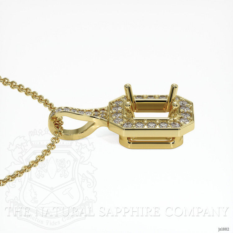 18K Yellow Gold Pave Pendant Setting