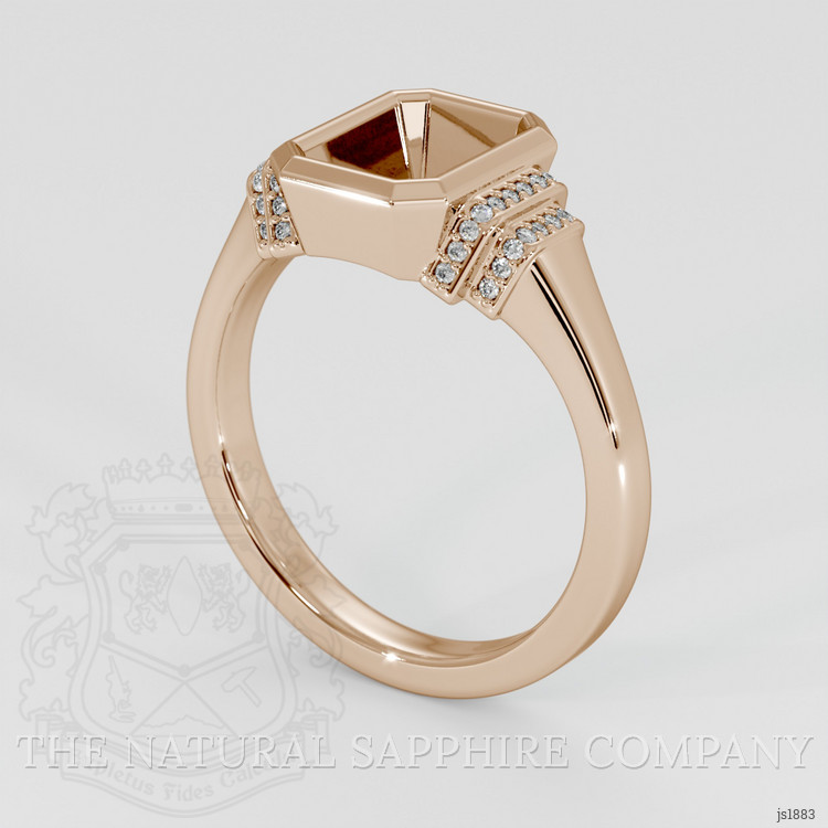 14K Rose Gold Pave Ring Setting