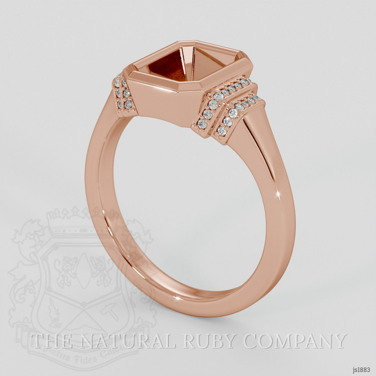14K Rose Gold Pave Ring Setting